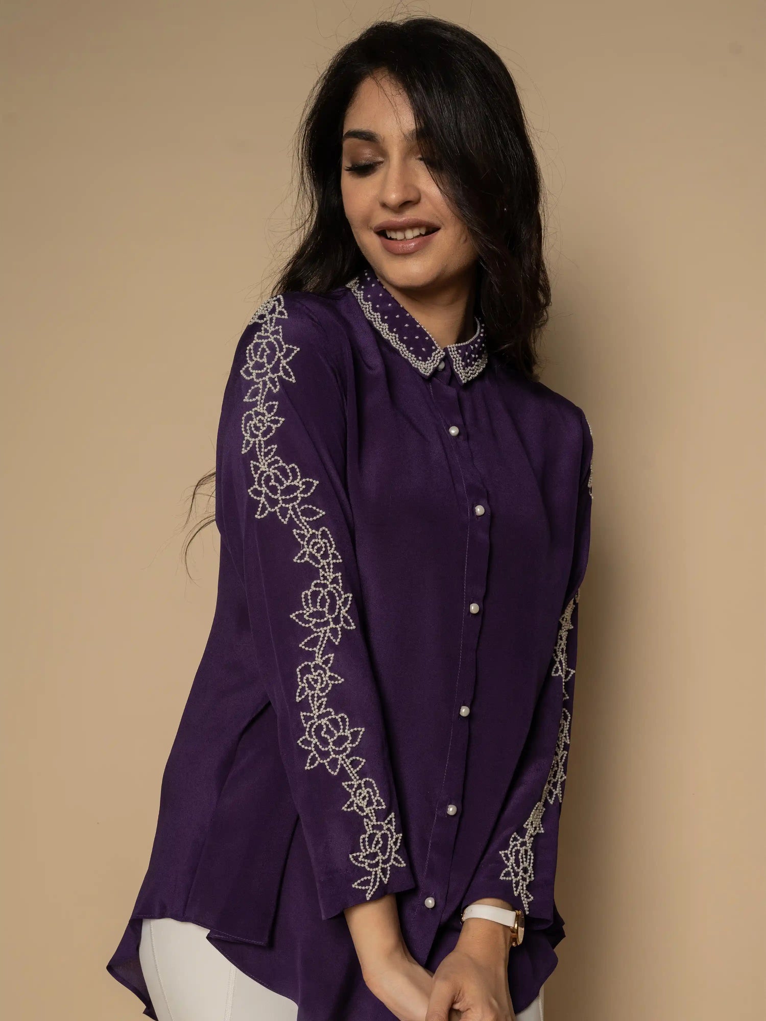 Beatrix Shirt in Plum Dusk