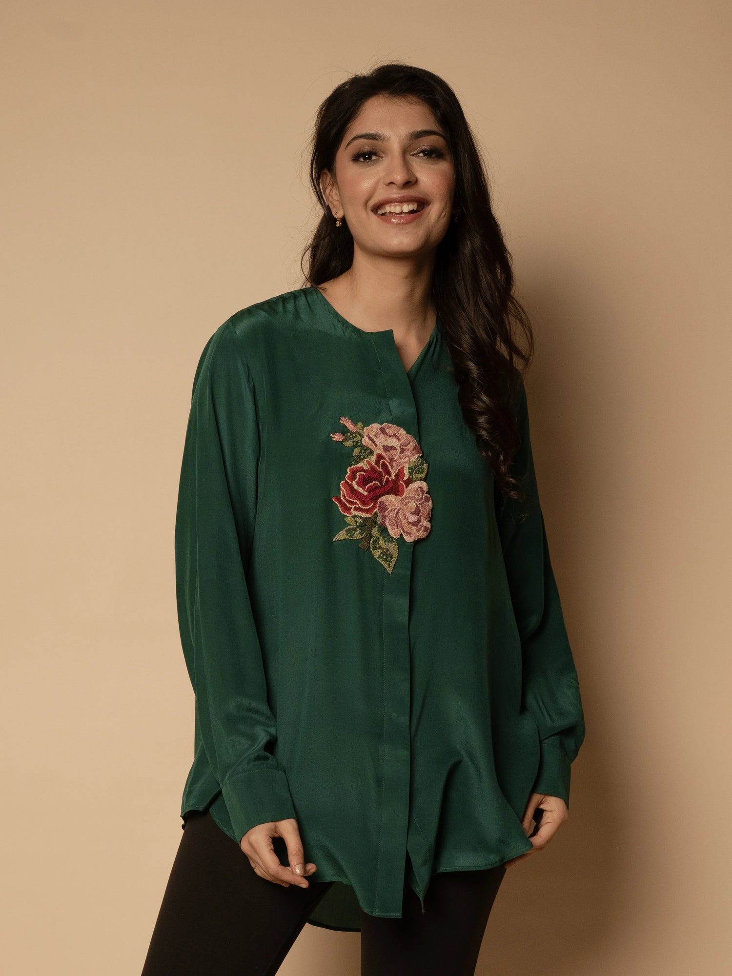 Elena Shirt in Deep Teal